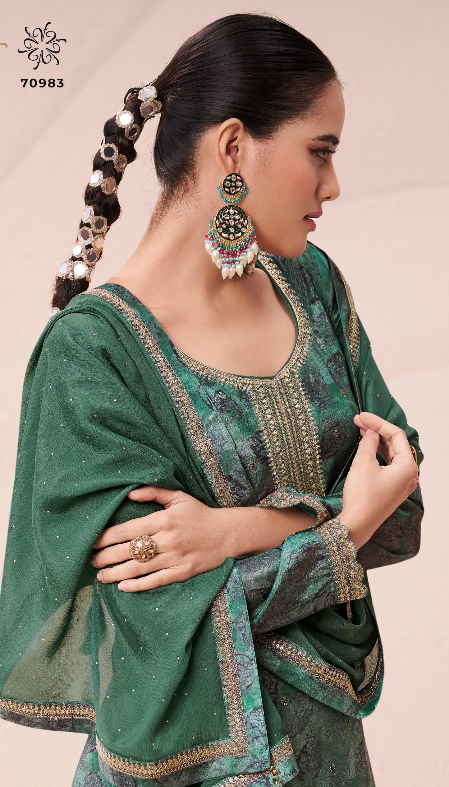 Digital Printed Embroidered Suit