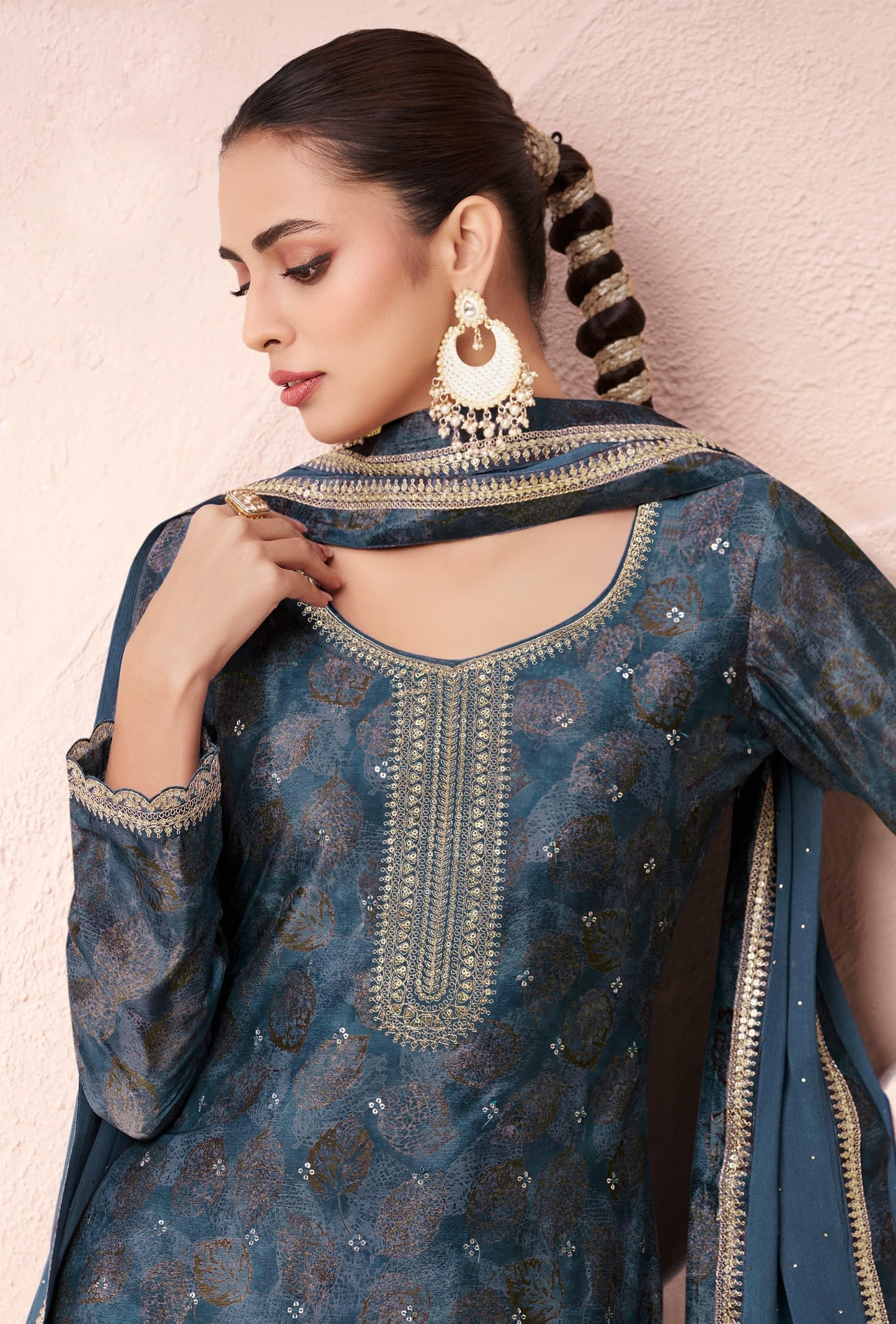 Digital Printed Embroidered Suit