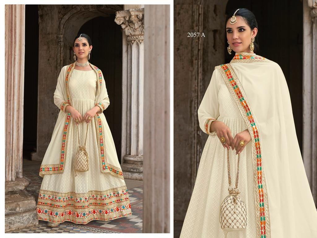 Embroidered Gown With Dupatta