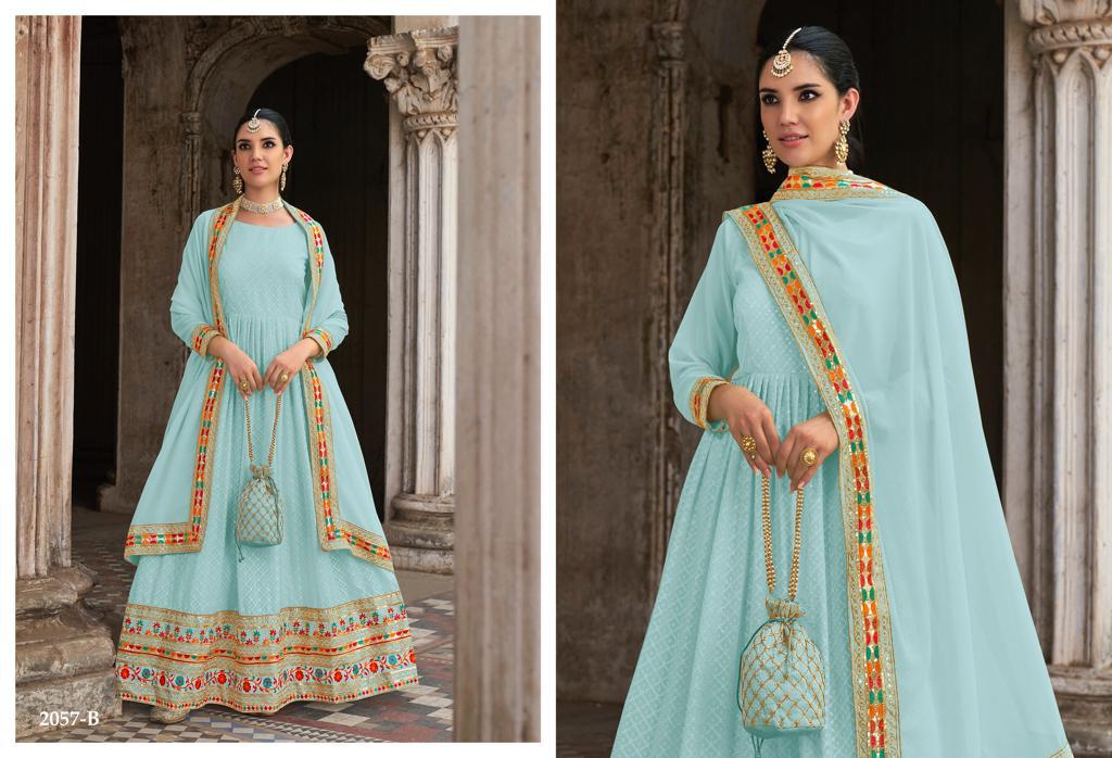 Embroidered Gown With Dupatta