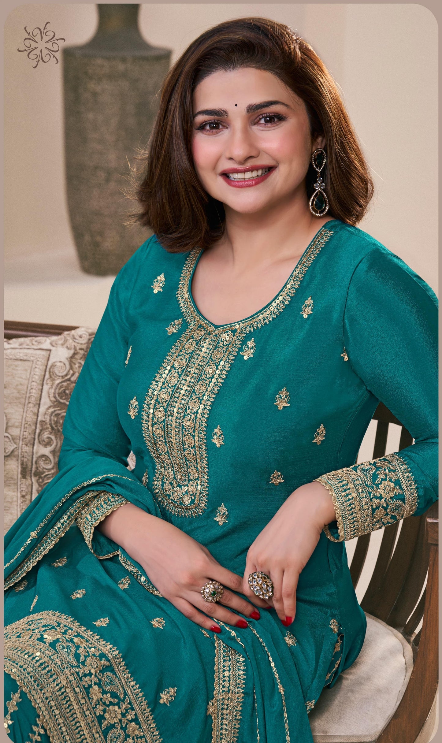 Embroidered Sharara Style Suit