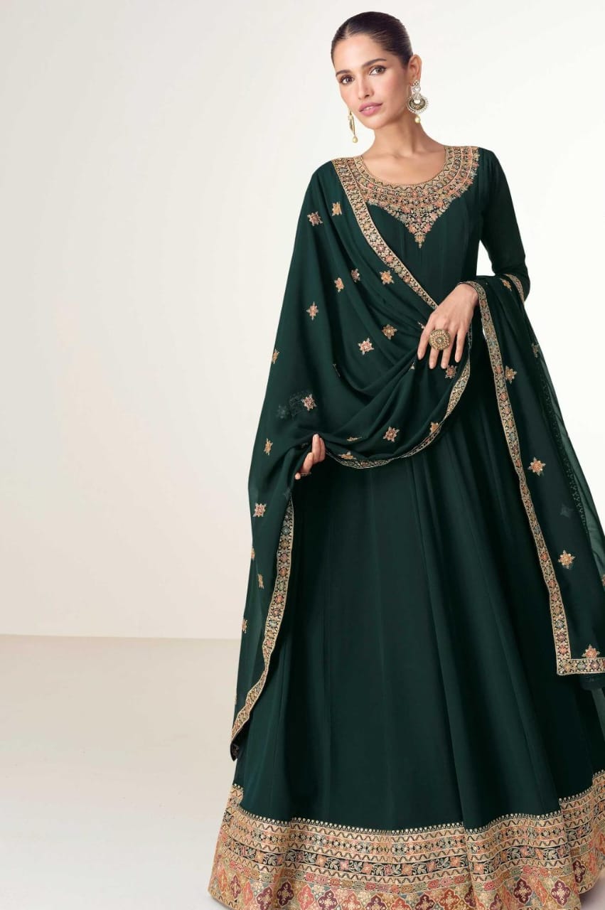 Embroidered Gown With Dupatta