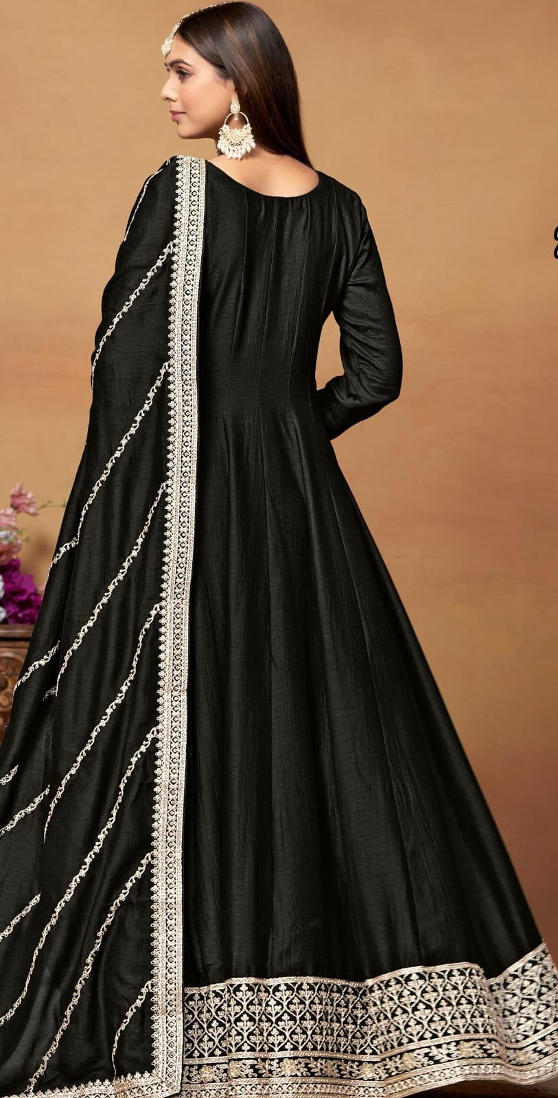 Embroidered Gown With Dupatta