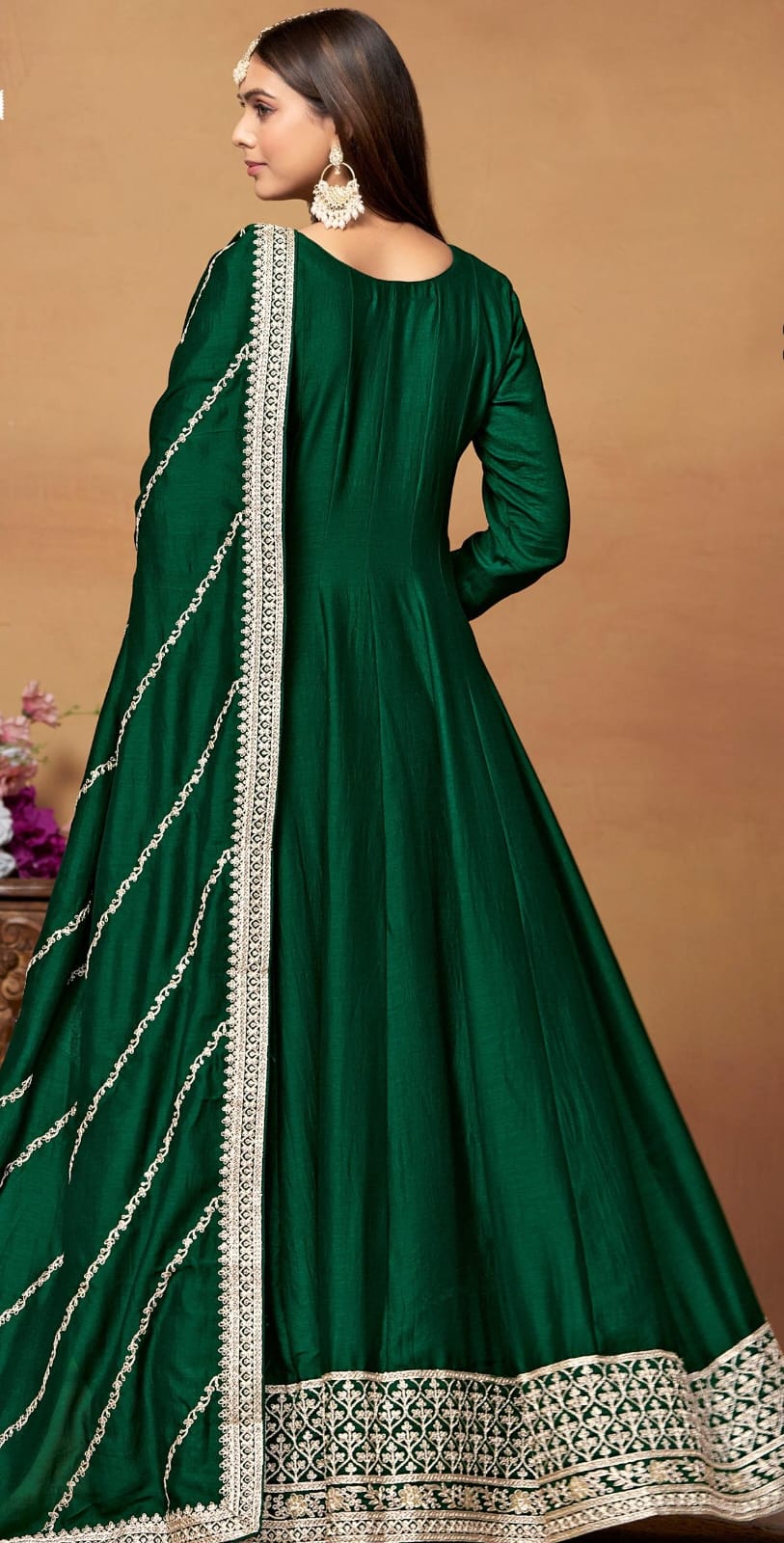 Embroidered Gown With Dupatta