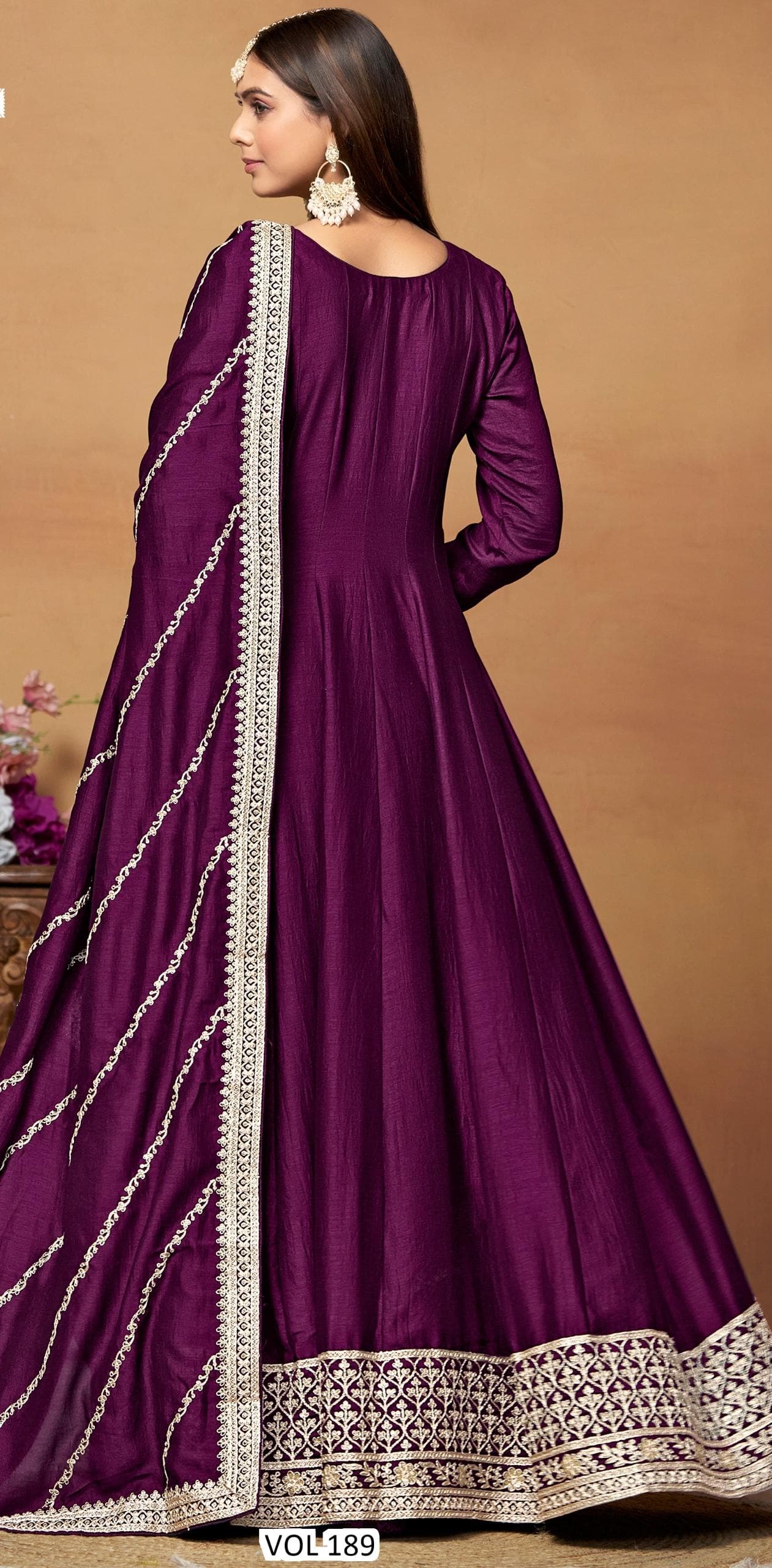 Embroidered Gown With Dupatta