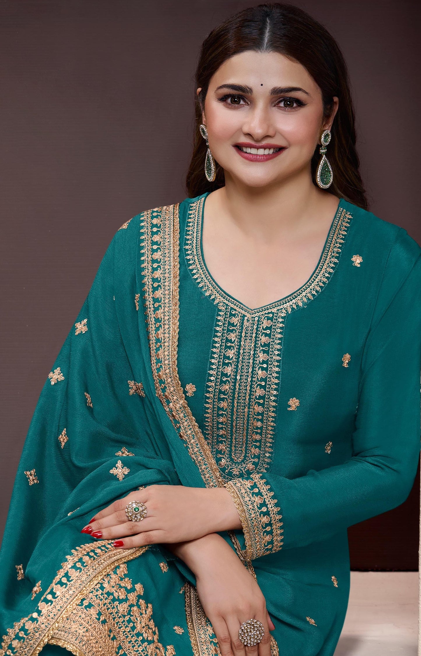 Sharara Style Embroidered Suit