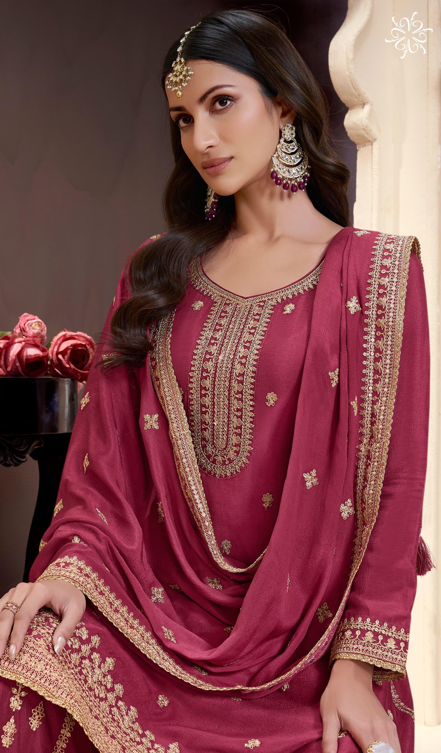 Sharara Style Embroidered Suit