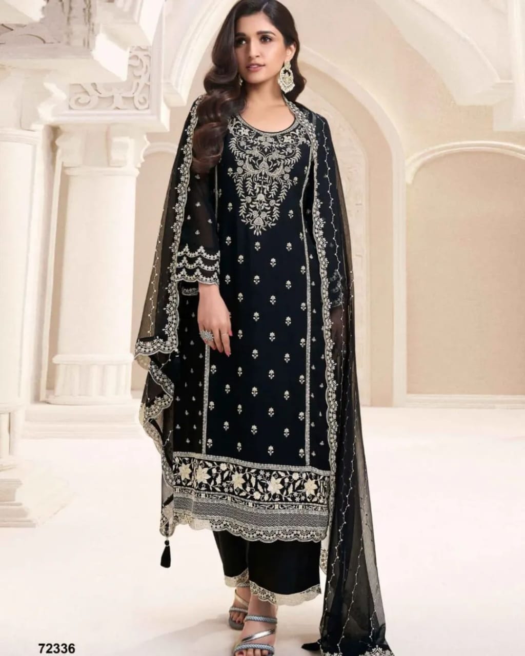 Chiffon Embroidered Suit