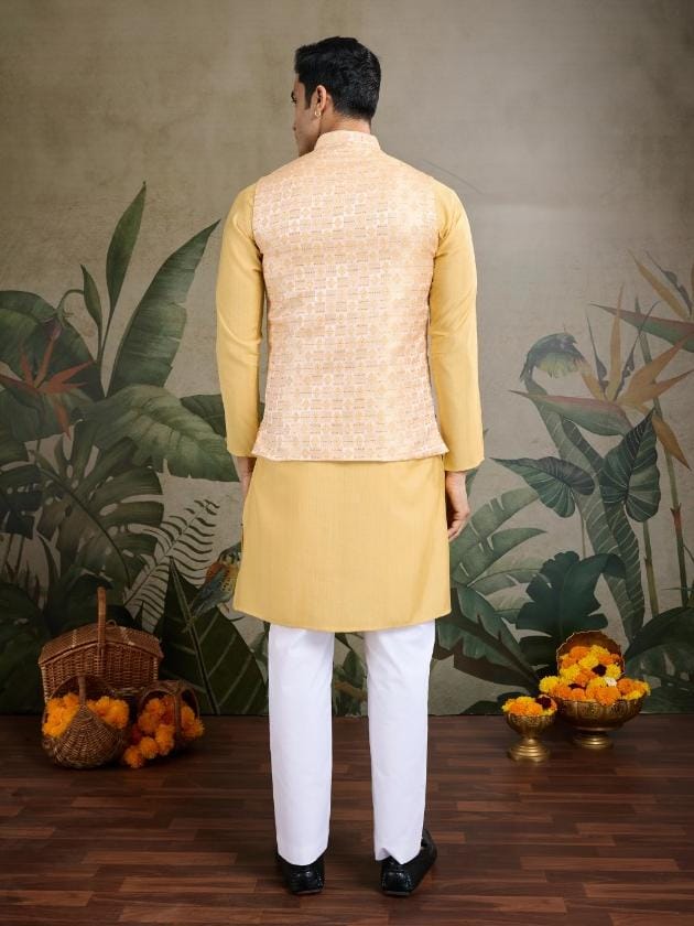 Men's Kurta With Pant And Koti