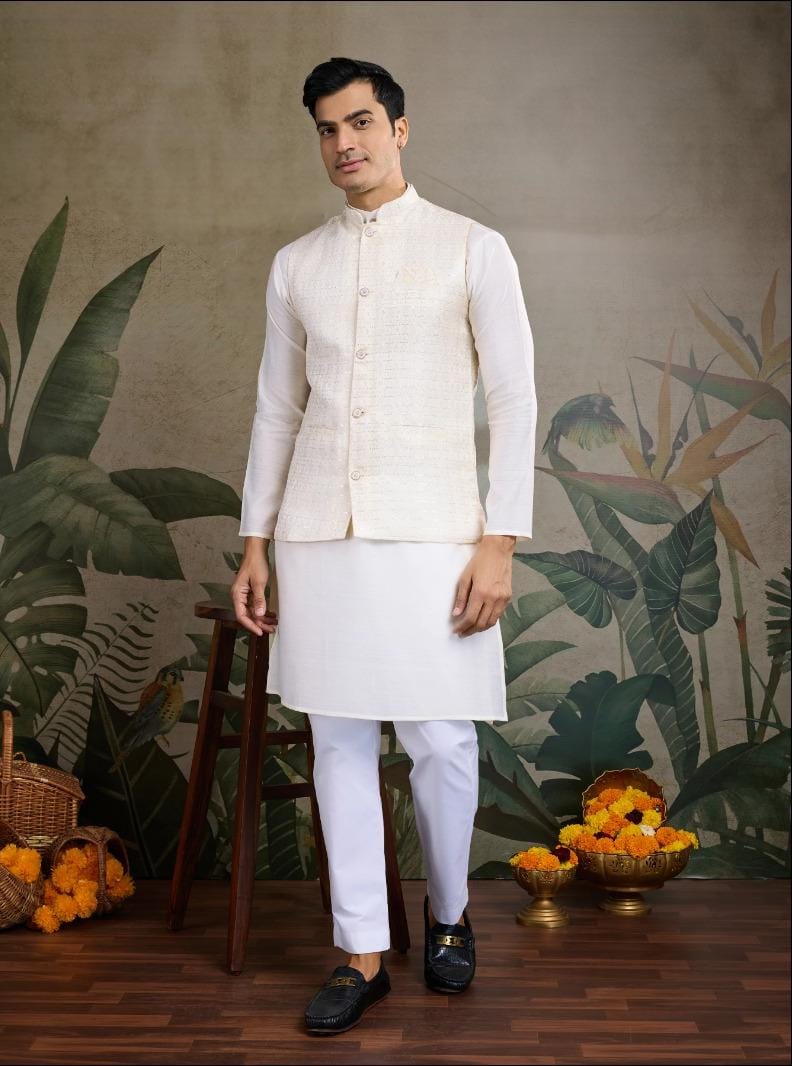 Men's Kurta With Pant And Koti