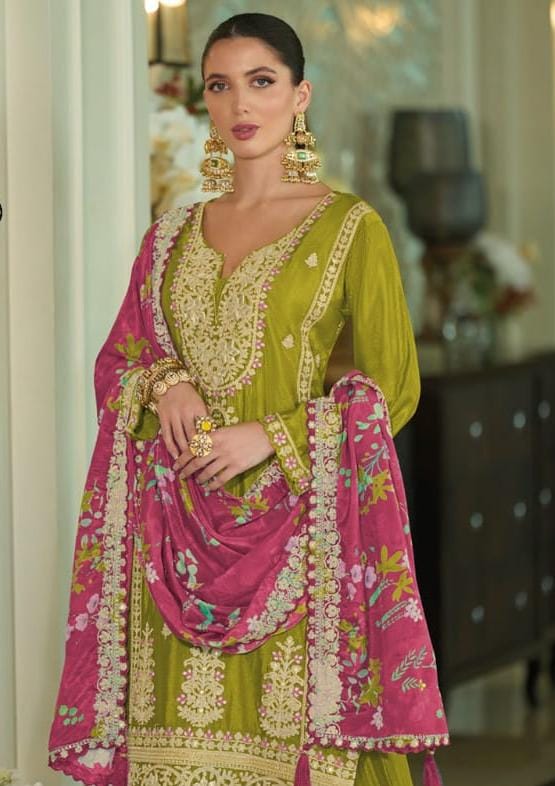 Sharara Style Embroidered Suit