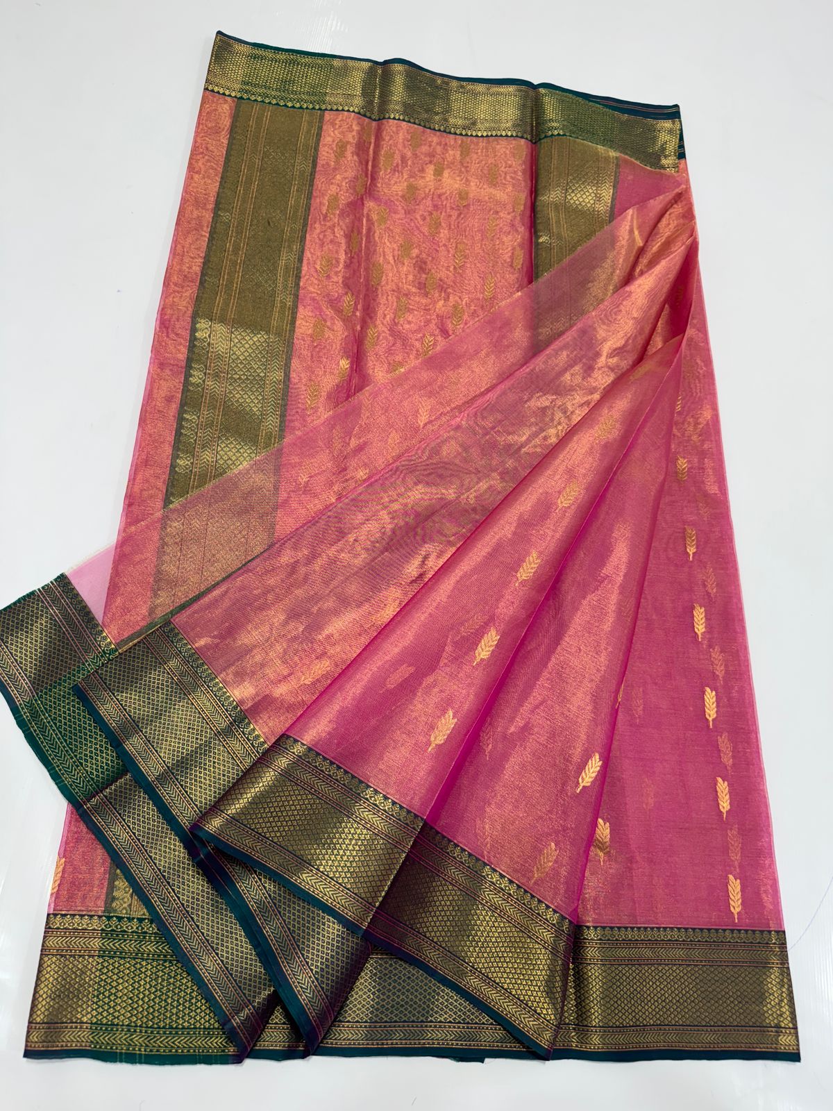 Pure Chanderi Katan Organza Tissue Silk Saree