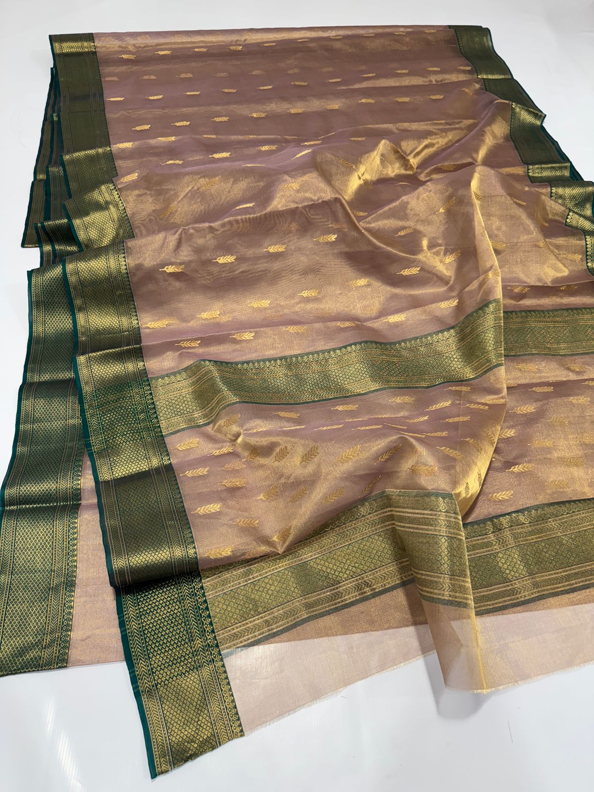 Pure Chanderi Katan Organza Tissue Silk Saree
