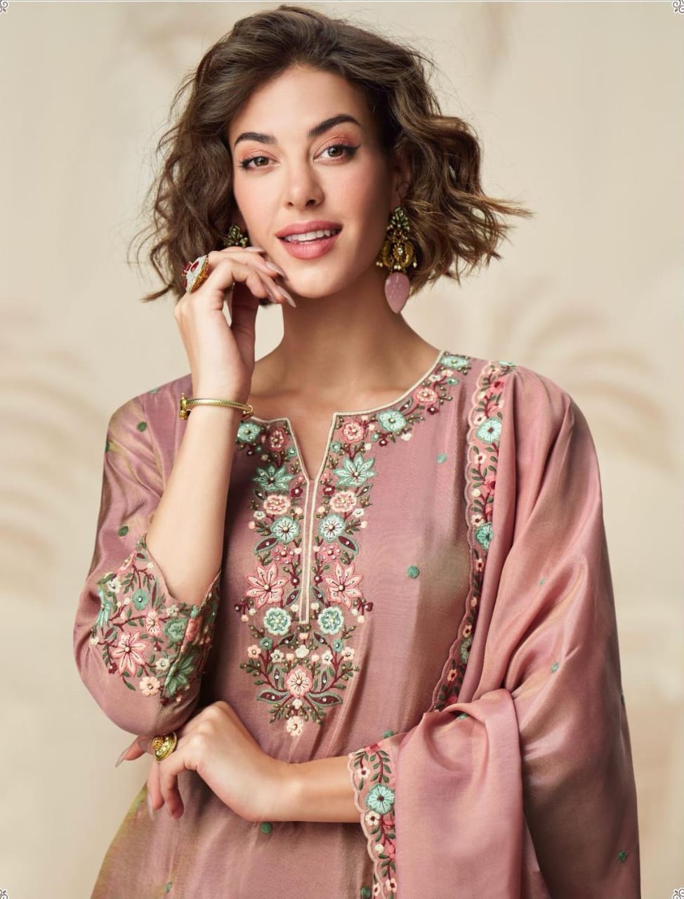 Sharara Style Embroidered Dress