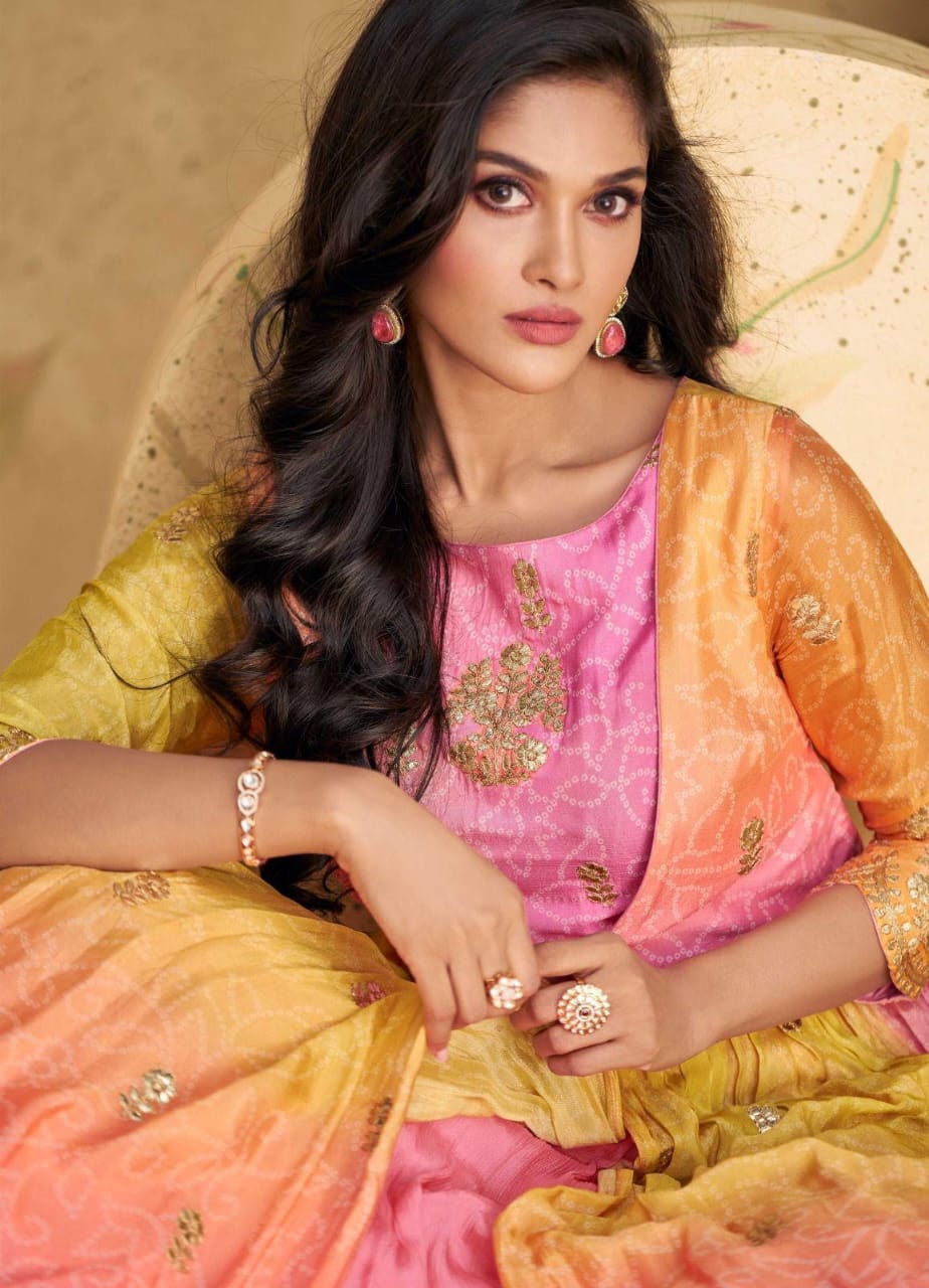 Embroidered Gown With Dupatta