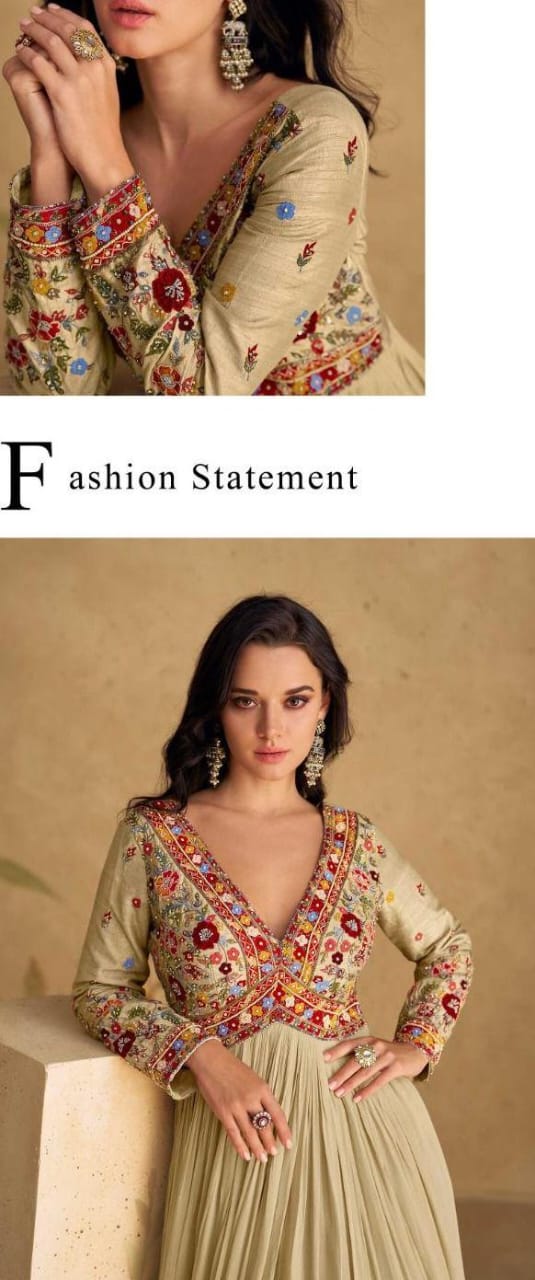 Embroidered Gown With Dupatta