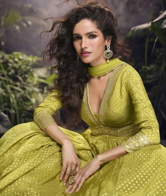 Embroidered Gown With Dupatta