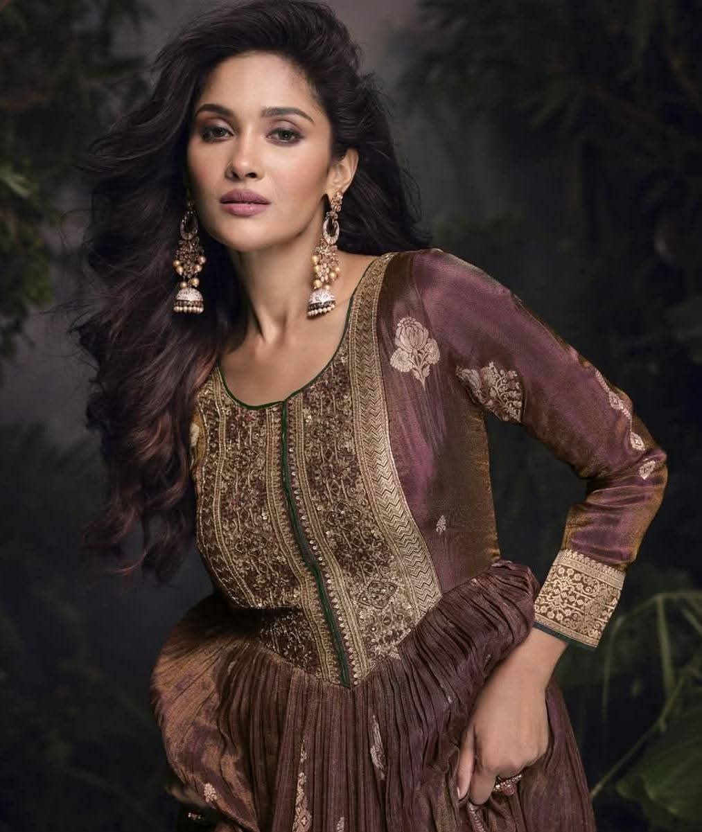 Embroidered Gown With Dupatta