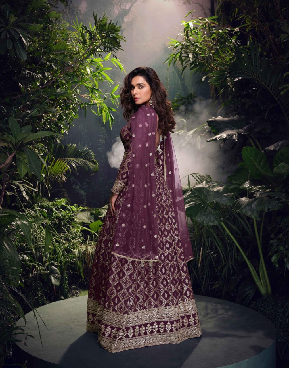 Embroidered Gown With Dupatta