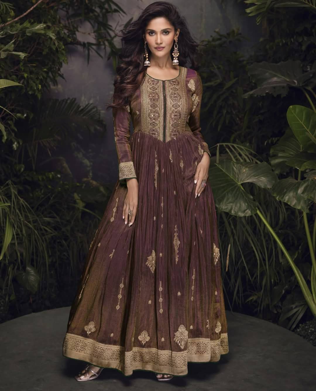 Embroidered Gown With Dupatta