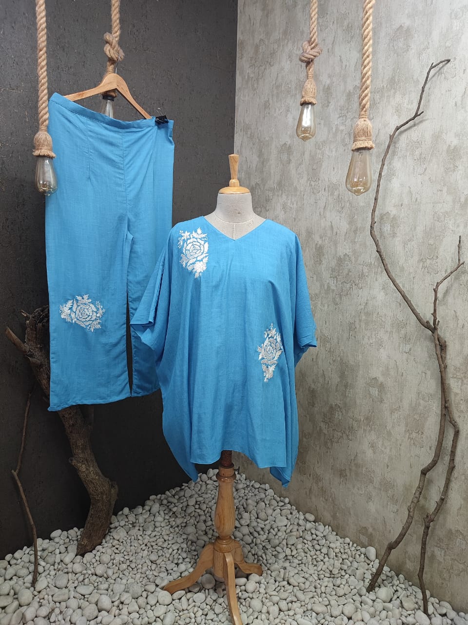 Hand Embroidered Indo Western Coord Set