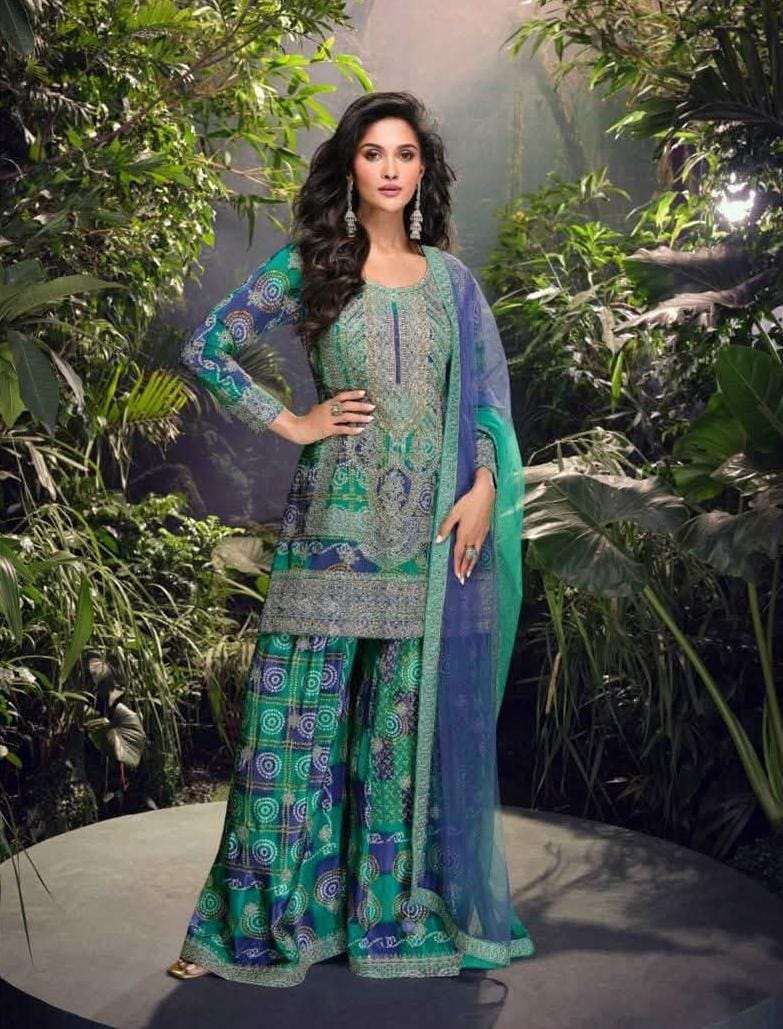 Digital Printed Embroidered Suit