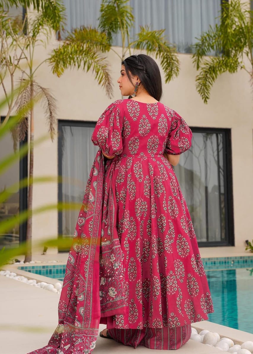 Mal Cotton Printed Anarkali Suit