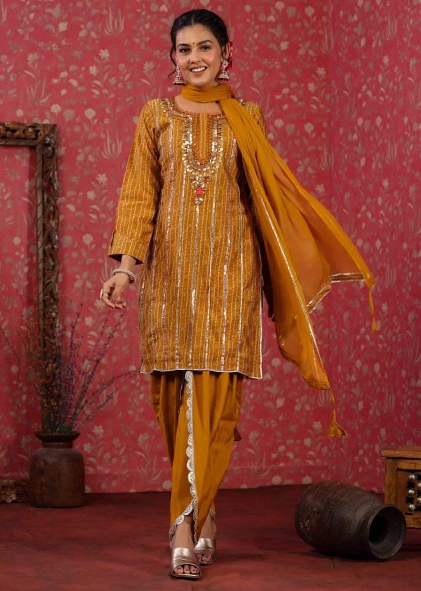 Stylish Muslin Embroidery Kurti Set | Resham Ethnic UAE