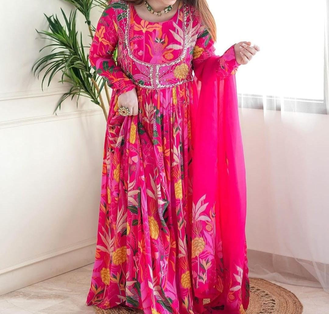 Buy Gown With Dupatta Online in UAE - Resham Ethnic