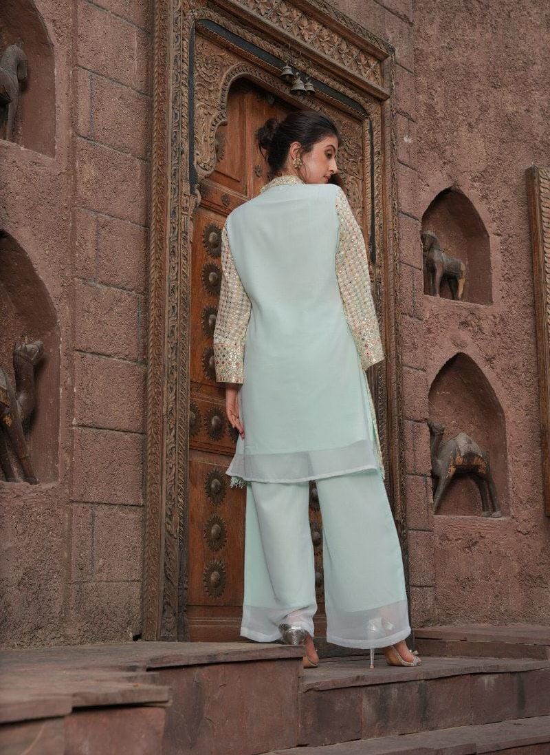 Georgette Heavy Work Kurta Set