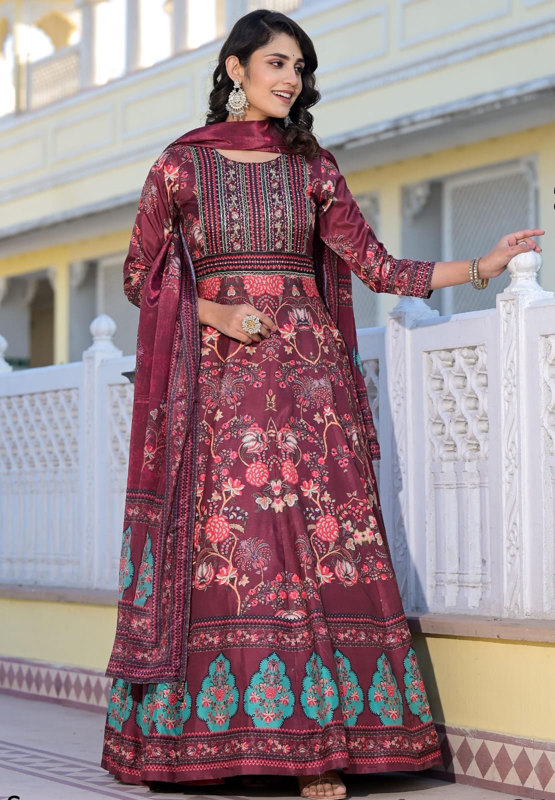 Traditional Gowns with Dupatta Online UAE