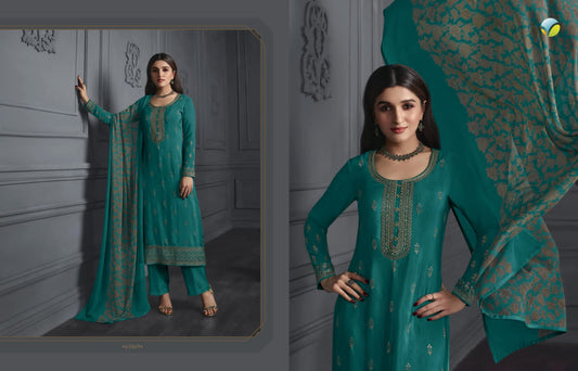 Crape Silk Embroidery Work Suit