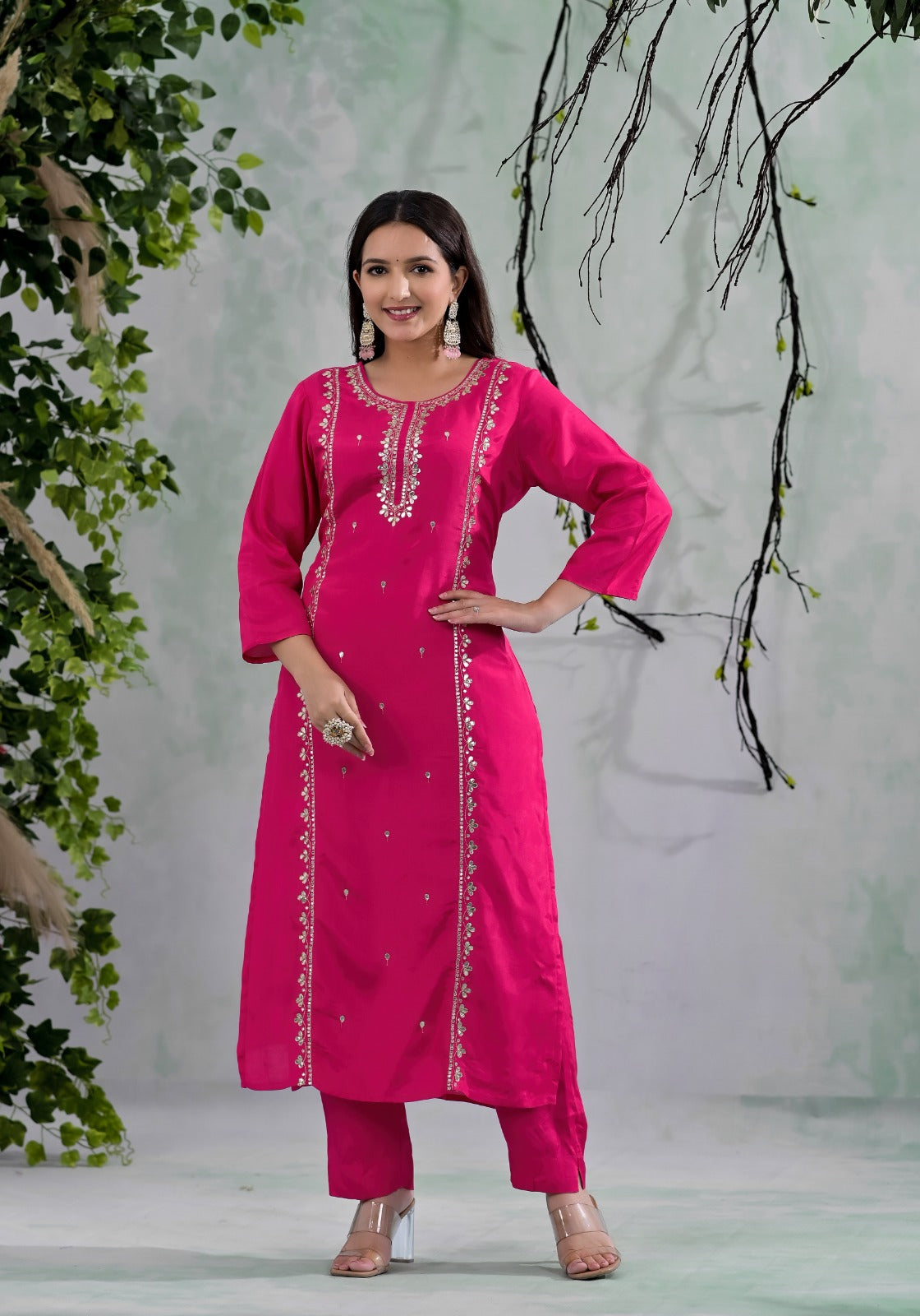 Buy Chanderi Gota Work Suit in UAE