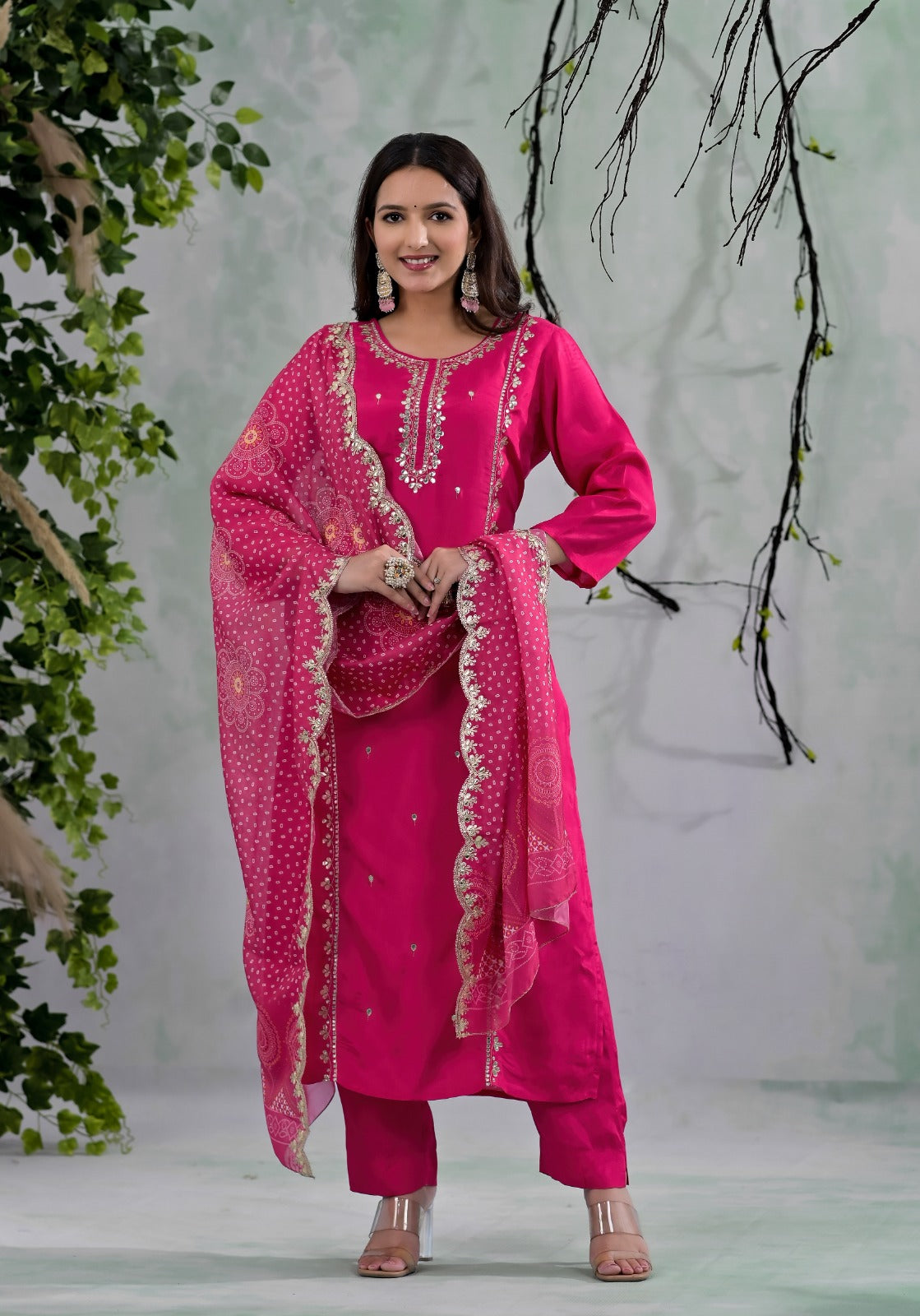 Buy Chanderi Gota Work Suit in UAE