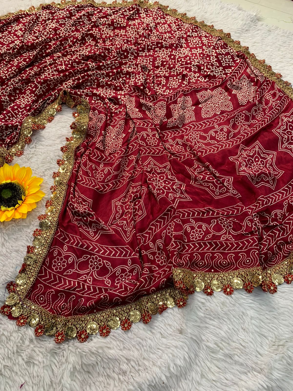 Gaji Silk Saree With Handwork Border