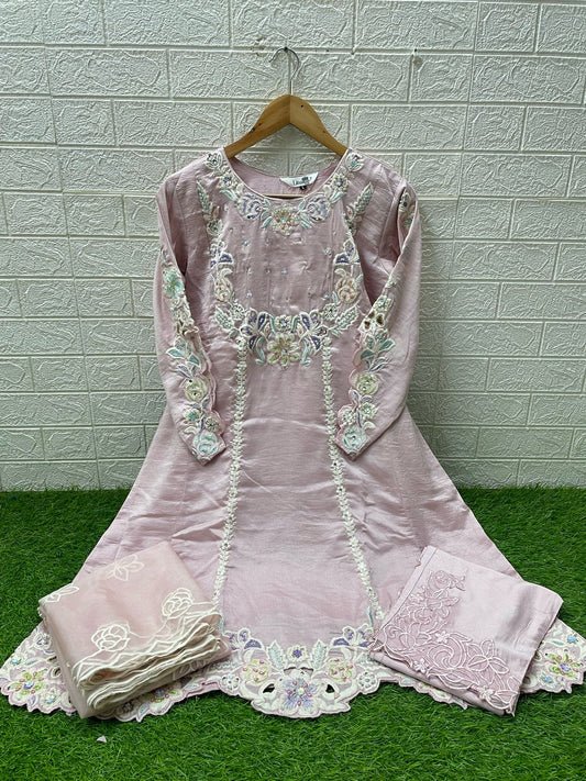 A-Line Embroidered Suit