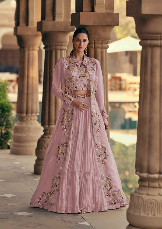 Crop Top With Skirt And Shrug