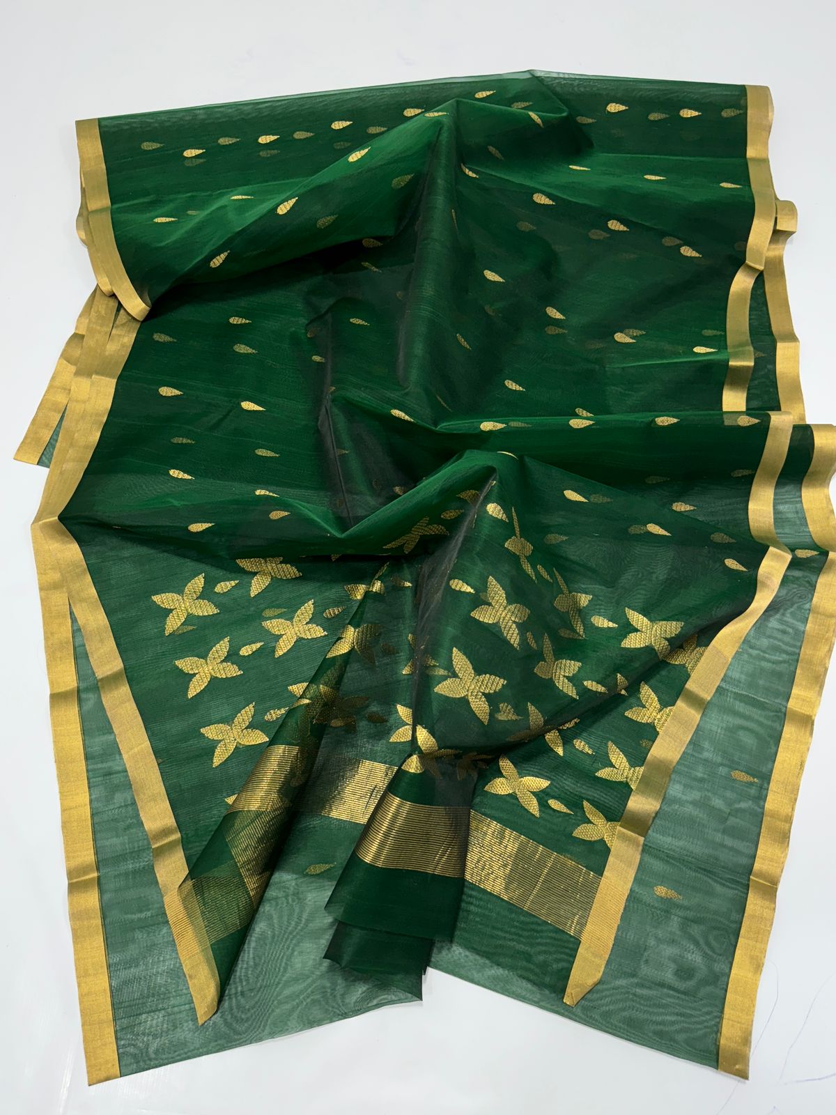 Pure Chanderi Katan Organza Silk Saree