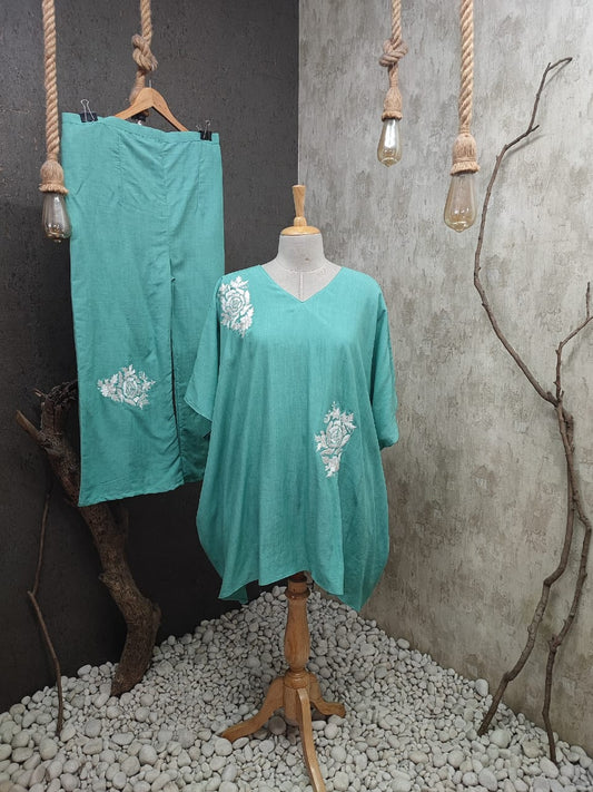 Hand Embroidered Indo Western Coord Set
