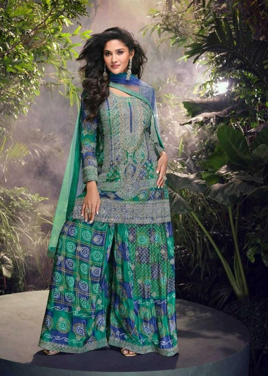 Digital Printed Embroidered Suit