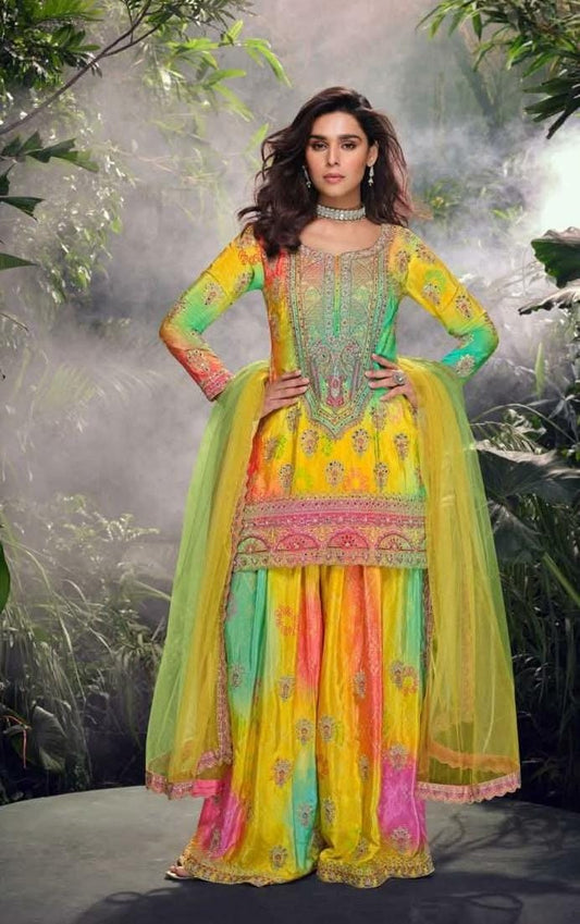 Digital Printed Embroidered Suit