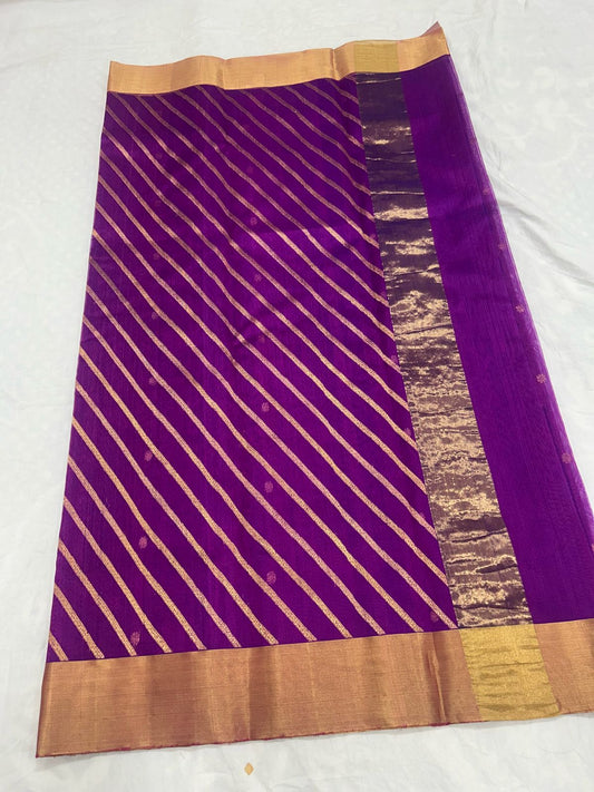 Pure Chanderi Katan Organza Silk Saree